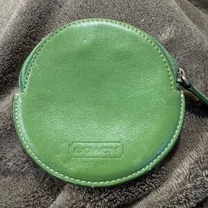 Coach Vibrant Green Leather Pouch